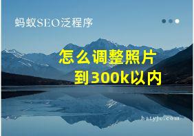 怎么调整照片到300k以内