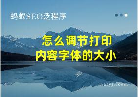 怎么调节打印内容字体的大小