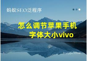 怎么调节苹果手机字体大小vivo