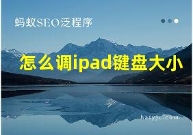 怎么调ipad键盘大小