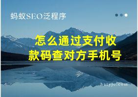 怎么通过支付收款码查对方手机号