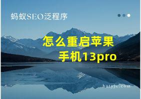 怎么重启苹果手机13pro