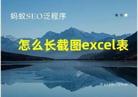 怎么长截图excel表