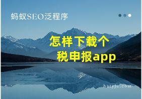 怎样下载个税申报app