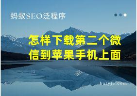 怎样下载第二个微信到苹果手机上面