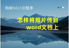 怎样将照片传到word文档上