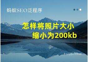 怎样将照片大小缩小为200kb