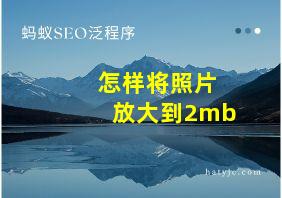 怎样将照片放大到2mb