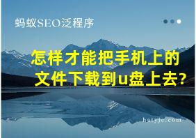 怎样才能把手机上的文件下载到u盘上去?