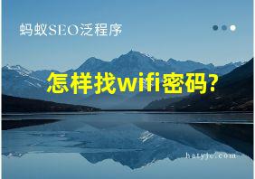 怎样找wifi密码?