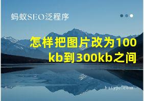 怎样把图片改为100kb到300kb之间