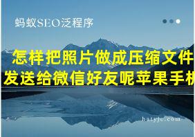 怎样把照片做成压缩文件发送给微信好友呢苹果手机