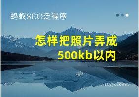 怎样把照片弄成500kb以内