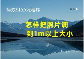 怎样把照片调到1m以上大小