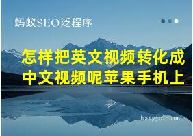 怎样把英文视频转化成中文视频呢苹果手机上