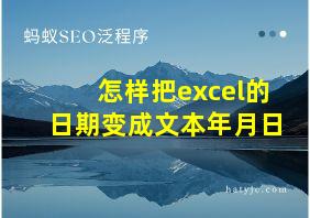 怎样把excel的日期变成文本年月日