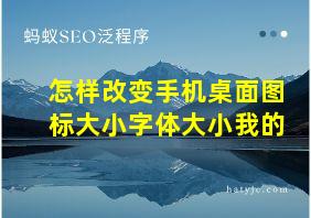 怎样改变手机桌面图标大小字体大小我的