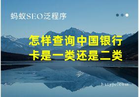 怎样查询中国银行卡是一类还是二类