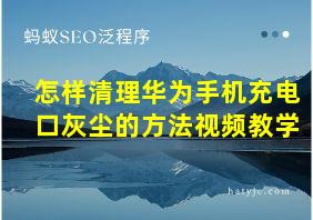 怎样清理华为手机充电口灰尘的方法视频教学