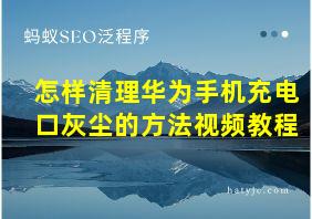 怎样清理华为手机充电口灰尘的方法视频教程