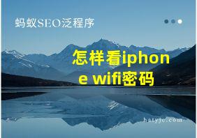 怎样看iphone wifi密码