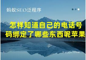 怎样知道自己的电话号码绑定了哪些东西呢苹果