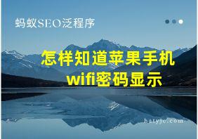 怎样知道苹果手机wifi密码显示