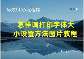 怎样调打印字体大小设置方法图片教程