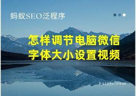 怎样调节电脑微信字体大小设置视频