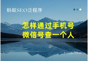 怎样通过手机号微信号查一个人