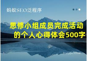 思修小组成员完成活动的个人心得体会500字