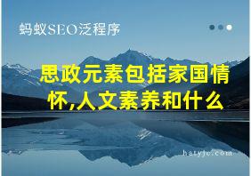 思政元素包括家国情怀,人文素养和什么