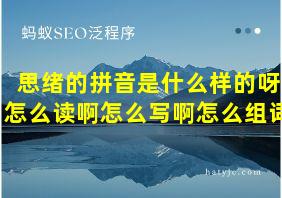 思绪的拼音是什么样的呀怎么读啊怎么写啊怎么组词