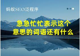 急急忙忙表示这个意思的词语还有什么