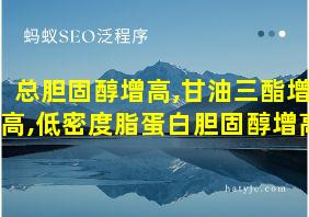 总胆固醇增高,甘油三酯增高,低密度脂蛋白胆固醇增高