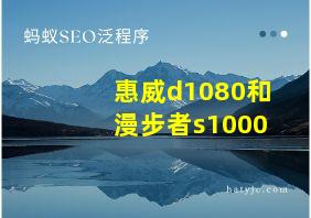 惠威d1080和漫步者s1000