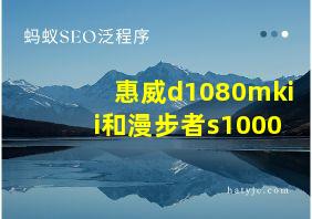 惠威d1080mkii和漫步者s1000