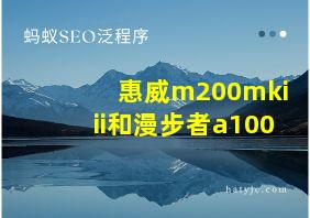 惠威m200mkiii和漫步者a100