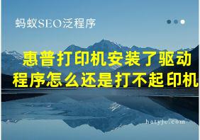 惠普打印机安装了驱动程序怎么还是打不起印机