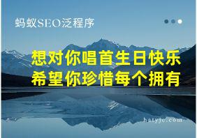 想对你唱首生日快乐希望你珍惜每个拥有