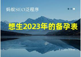 想生2023年的备孕表