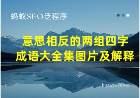 意思相反的两组四字成语大全集图片及解释