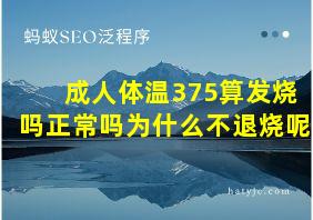 成人体温375算发烧吗正常吗为什么不退烧呢