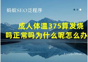 成人体温375算发烧吗正常吗为什么呢怎么办