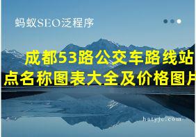 成都53路公交车路线站点名称图表大全及价格图片