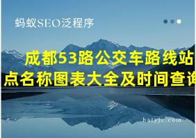 成都53路公交车路线站点名称图表大全及时间查询