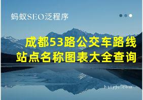 成都53路公交车路线站点名称图表大全查询