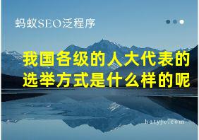 我国各级的人大代表的选举方式是什么样的呢