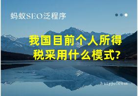 我国目前个人所得税采用什么模式?