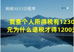 我查个人所得税有12300元为什么退税才得1200元